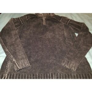 RetroFit Men's Long Sleeve 1/4 zip Pull Over Sweater Medium Black